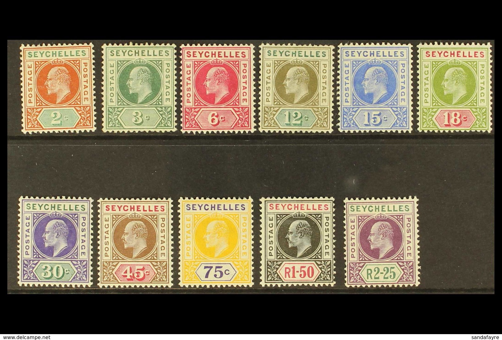 1903 Complete Set, SG 46/56, Fine Mint. (11 Stamps) For More Images, Please Visit Http://www.sandafayre.com/itemdetails. - Seychellen (...-1976)