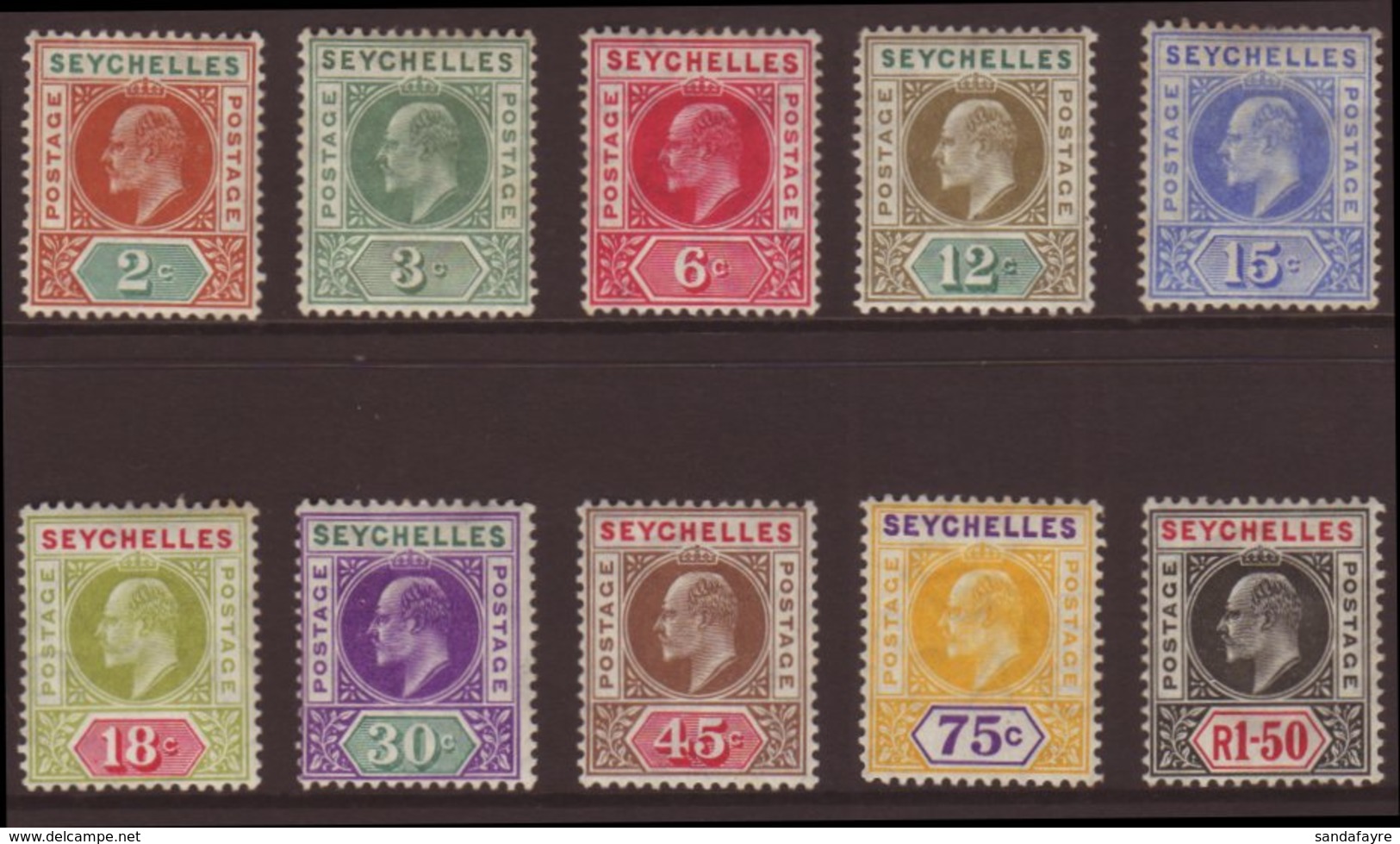 1906 Set To 1r 50 SG 60/69, Fine Mint. (10 Stamps) For More Images, Please Visit Http://www.sandafayre.com/itemdetails.a - Seychellen (...-1976)