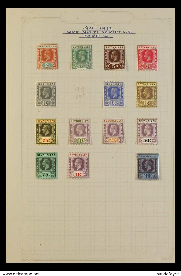 1921-52 FINE MINT COLLECTION On Album Pages In Original 1970's Auction Folder, Incl. 1921-32 To 1r.50, 1935 Jubilee Set, - Seychellen (...-1976)