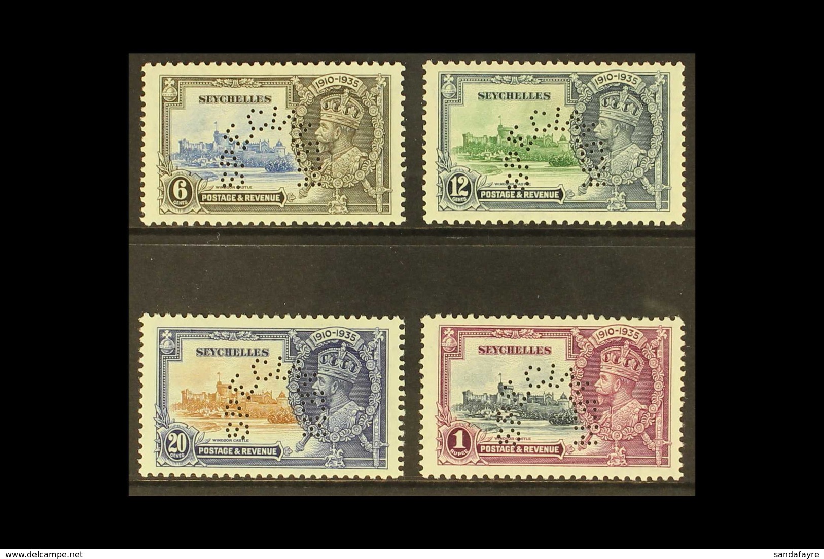 1935 Silver Jubilee Set, Perf. "SPECIMEN", SG 128/131s, Fine Mint. (4 Stamps) For More Images, Please Visit Http://www.s - Seychellen (...-1976)