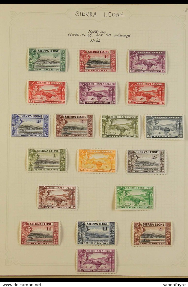1938-44 KGVI Definitive Issue, An Old Time Collection On Pages, Contained In An Original 1970's Auction Folder, With The - Sierra Leone (...-1960)