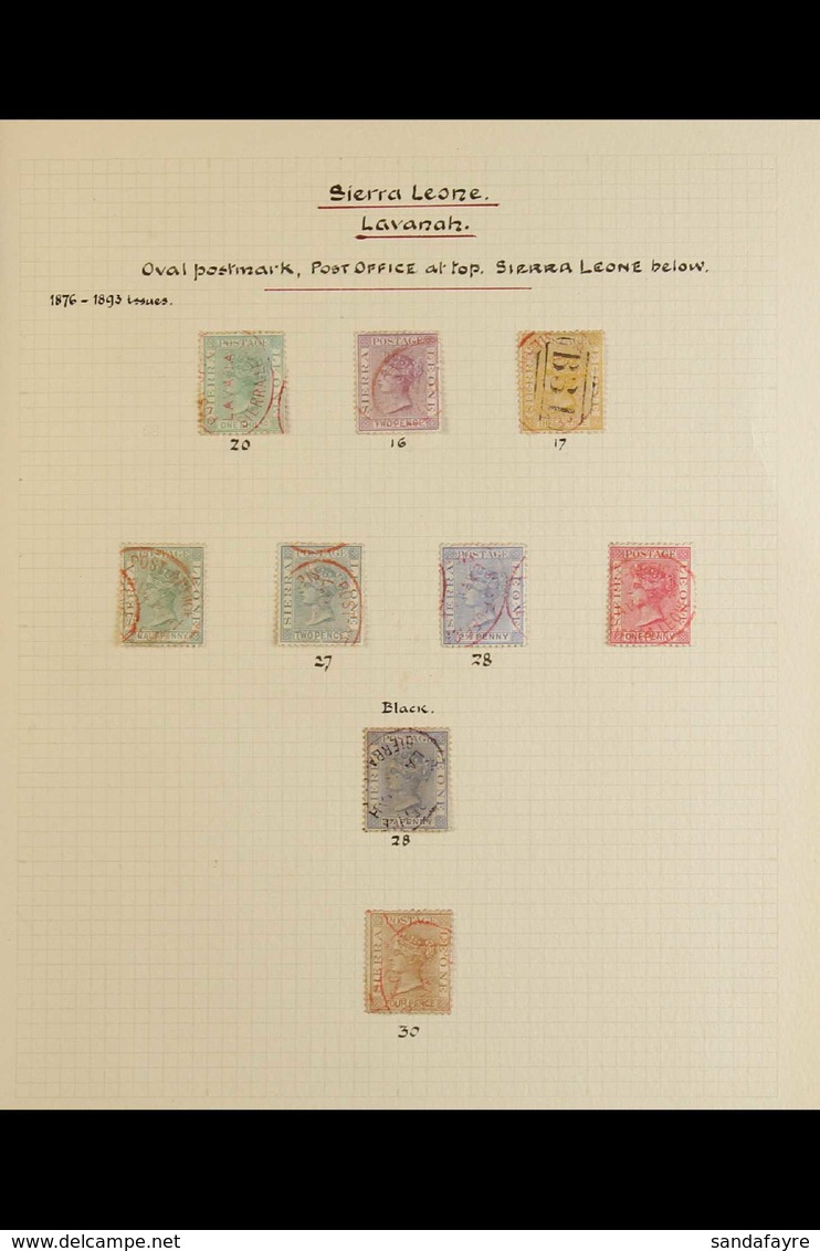 Q.V. RED OVAL TOWN POSTMARKS - VALUABLE OLD TIME COLLECTION A Splendid Range Written Up On Pages, Clear To Superb Strike - Sierra Leone (...-1960)