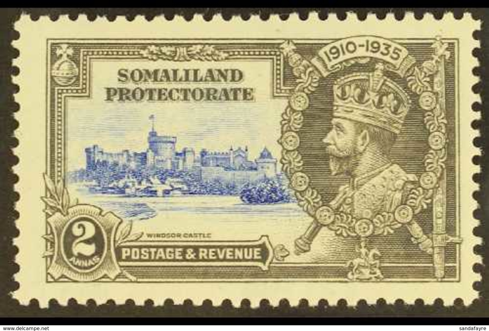 1935 2a Ultramarine & Grey Jubilee KITE AND VERTICAL LOG Variety, SG 87k, Fine Mint, Very Fresh. For More Images, Please - Somaliland (Protectorate ...-1959)