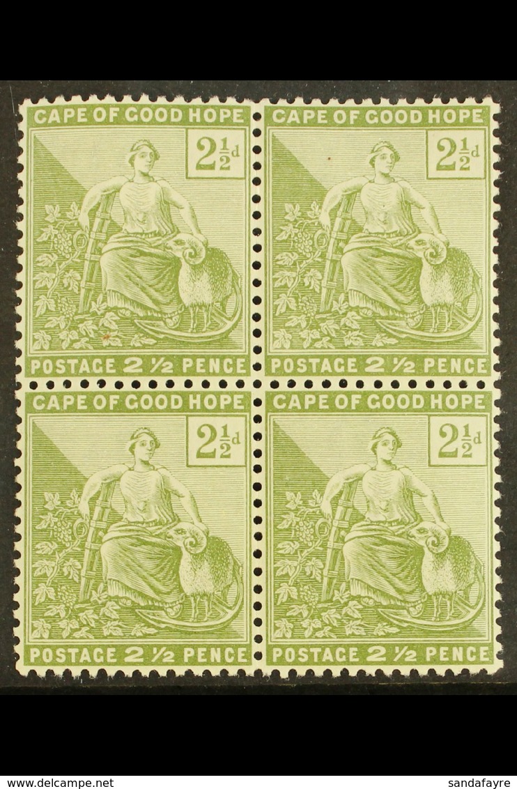 CAPE OF GOOD HOPE 1892 2½d Sage Green, SG 56, Very Fine Mint Blk Of 4 (3 X NHM). For More Images, Please Visit Http://ww - Ohne Zuordnung