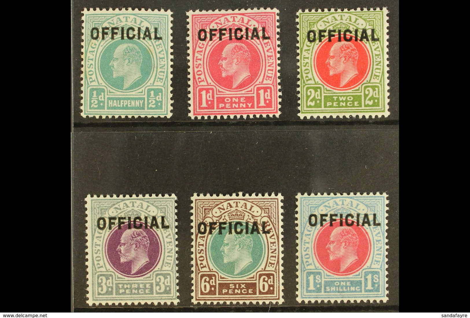 NATAL OFFICIALS 1904 Ed VII Set, SG O1/6, Very Fine Mint (½d Couple Tone Spots). (6 Stamps) For More Images, Please Visi - Ohne Zuordnung