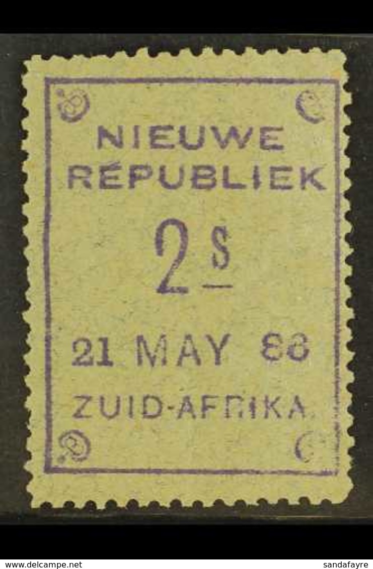 NEW REPUBLIC 1886-87 2s Violet On Blue Granite Paper Without Arms, SG 35, Dated 21st May 1886. Very Fine Mint With RPS C - Ohne Zuordnung