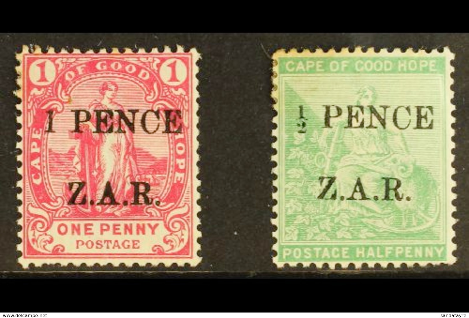 VRYBURG 1899 ½d Green And 1d Rose Ovptd "ZAR", SG 1, 2, Good To Fine Mint, Some Tone Spots On ½d. (2 Stamps) For More Im - Non Classés