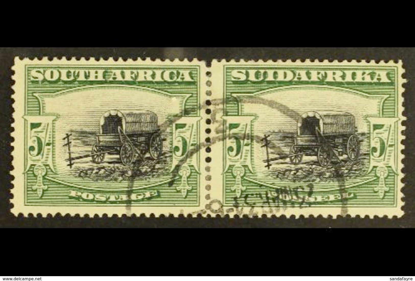 1927-30 5s Black & Green, Perf 14x13½, SG 38a, Some Perf Reinforcement, Otherwise Very Fine Used With Fully Dated 1931 P - Unclassified
