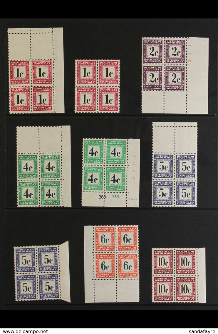 POSTAGE DUES 1961-69 Wmk Coat Of Arms, Complete Set In BLOCKS OF FOUR, SG D51/8, Never Hinged Mint (9 Blocks). For More  - Ohne Zuordnung