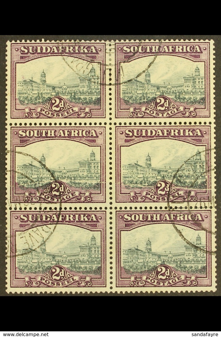 UNION VARIETY 1930-44 2d Slate-grey & Deep Lilac, Watermark Upright, JOINED PAPER VARIETY In A Block Of 6 (join On Middl - Non Classés