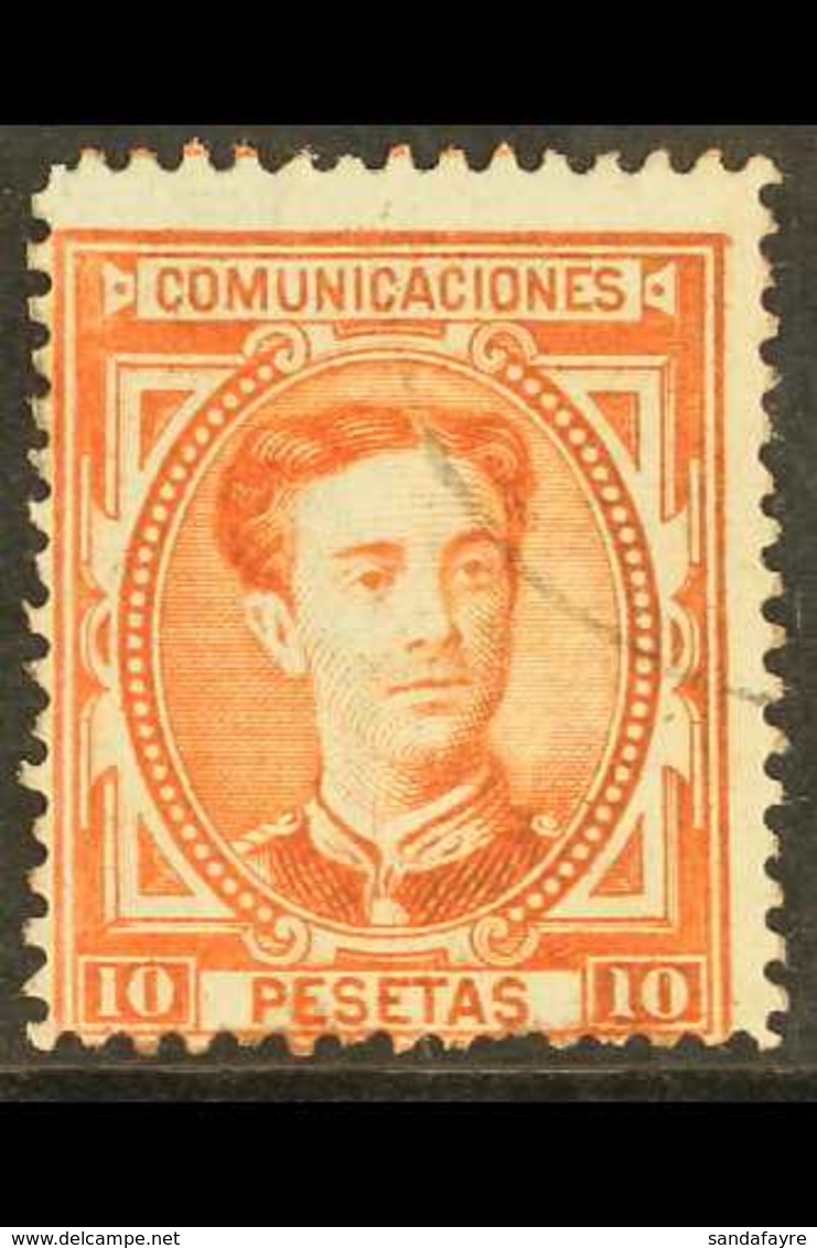 1877 10 Peseta Vermilion, SG 252, Mi 164, Fine Used For More Images, Please Visit Http://www.sandafayre.com/itemdetails. - Other & Unclassified