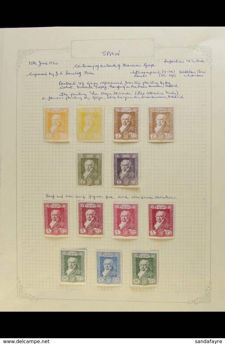 1930 Goya Postage And Air Sets Complete Incl Express, SG 553/E583, Very Fine Mint, Includes Some Additional Shade Varian - Sonstige & Ohne Zuordnung