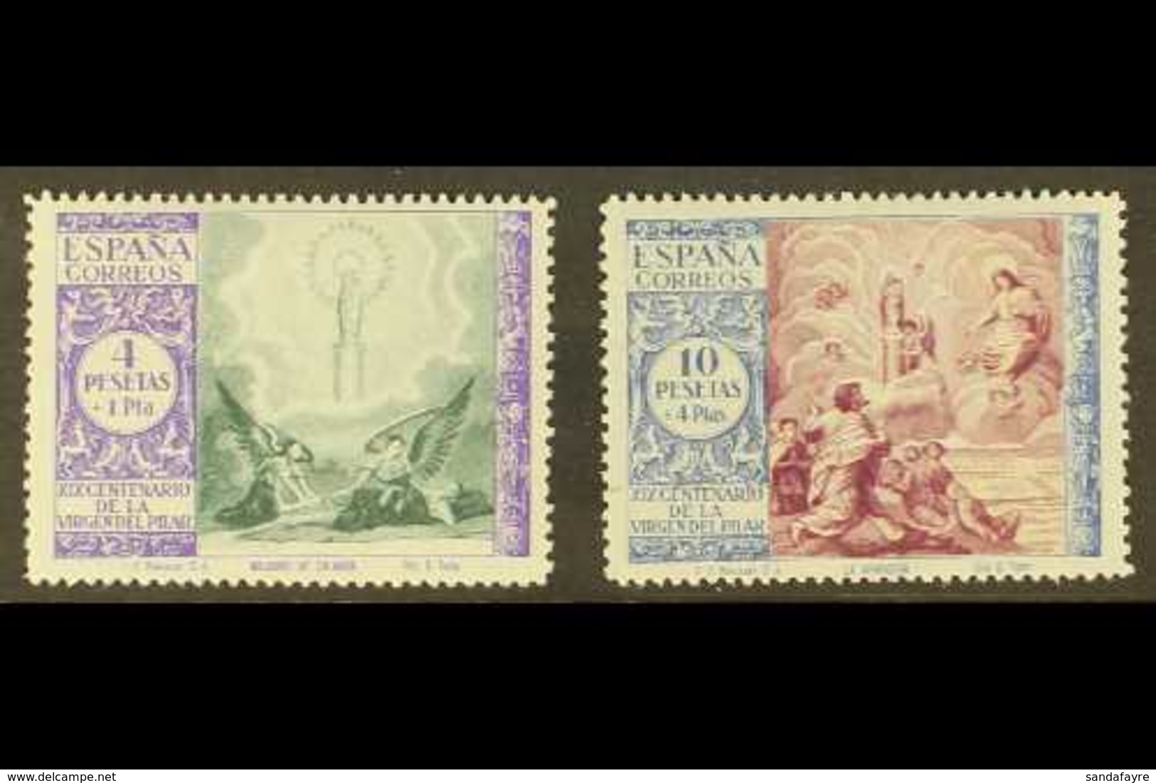 1940 4p & 10p Virgin Of El Pilar Postage Unissued COLOUR CHANGES Both With '000,000' (SPECIMEN) Control Figures On Back, - Sonstige & Ohne Zuordnung