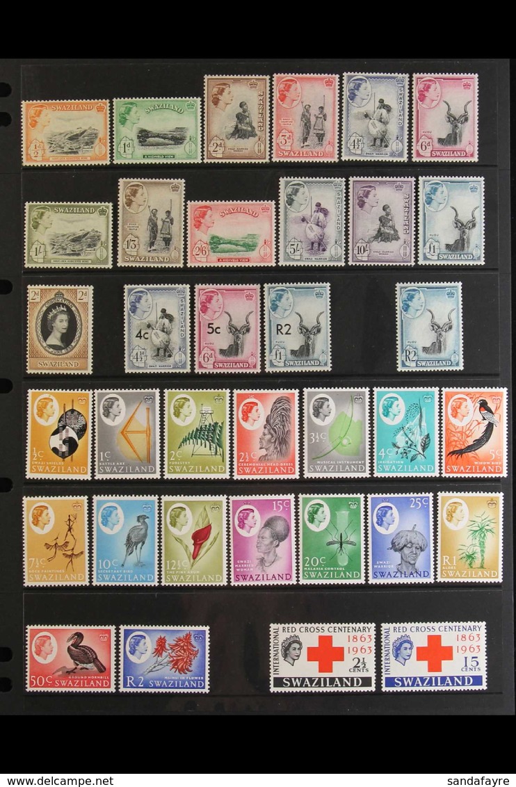 1953-1968 NEVER HINGED MINT COLLECTION On Stock Pages, ALL DIFFERENT, Includes 1956 Pictorials Set, 1961 Surcharges To 2 - Swasiland (...-1967)