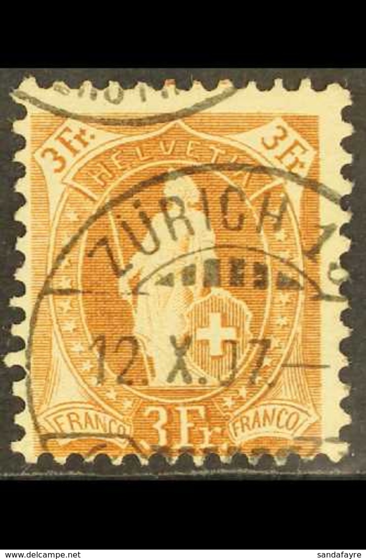 1905-07 3f Bistre-brown Standing Helvetia Perf 11½x11 (SG 206, Michel 80 C, Zumstein 92A), Fine Used With Fully Dated "Z - Sonstige & Ohne Zuordnung