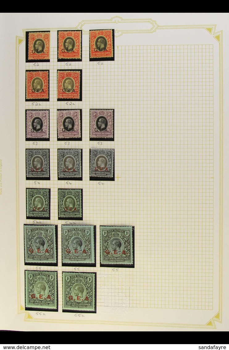 1917-22 "G.E.A." OVERPRINTS STUDY COLLECTION A Very Fine Mint Collection On Album Pages Which Includes 1917-21 (wmk Mult - Tanganyika (...-1932)