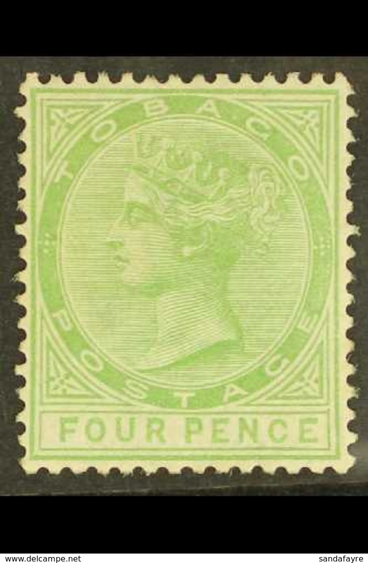 1880 4d Yellow-green, Watermark Crown CC, SG 10, Fine Mint. For More Images, Please Visit Http://www.sandafayre.com/item - Trinidad & Tobago (...-1961)