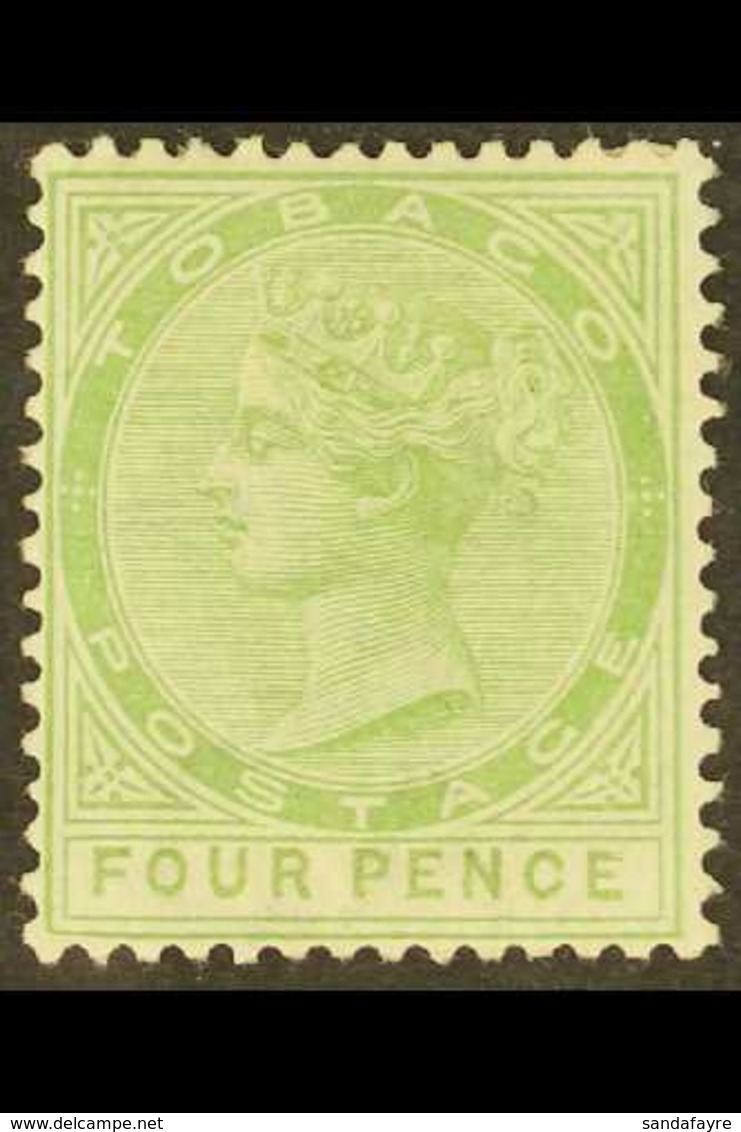 1882-84 (wmk Crown CA) 4d Yellow-green, SG 18, Fine Mint. For More Images, Please Visit Http://www.sandafayre.com/itemde - Trinité & Tobago (...-1961)