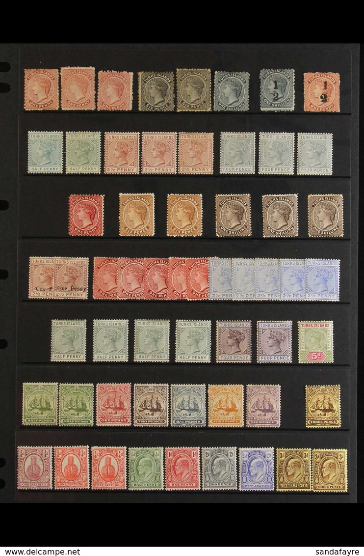 1867-1936 VALUABLE OLD TIME MINT COLLECTION Presented On Stock Pages That Includes 1867 No Wmk Set With 1d X3 (one Witho - Turks & Caicos (I. Turques Et Caïques)
