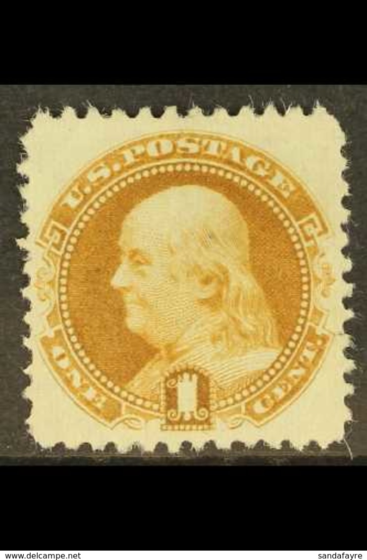 1869 1c Buff Franklin Pictorial, Scott 112, Fresh Unused Without Gum, Rounded Corner Perf. For More Images, Please Visit - Sonstige & Ohne Zuordnung