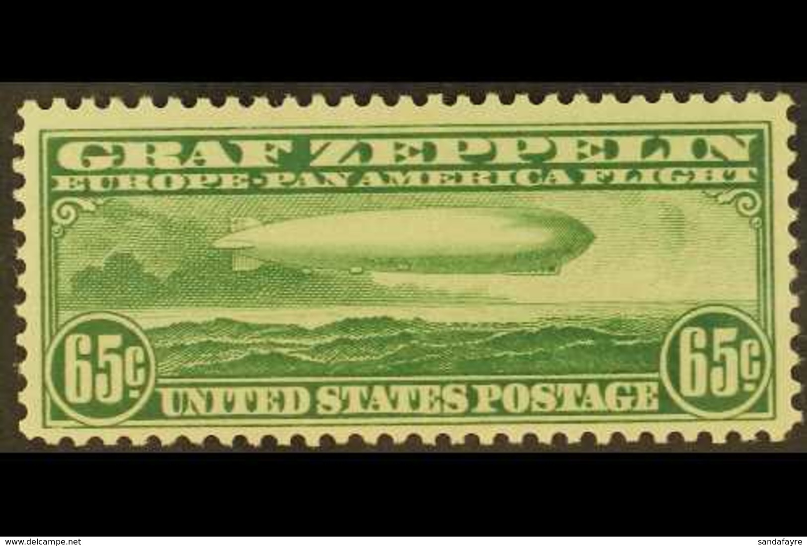 1930 AIRMAILS - 1930 65c Green, Graf Zeppelin Issue, Scott C13, Never Hinged Mint For More Images, Please Visit Http://w - Other & Unclassified