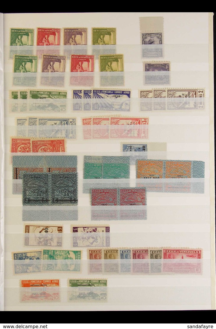 1928-1941 NEVER HINGED MINT RANGES With Some Duplication And Many Blocks Of 4, Includes 1937 Air "VALE POR" Surcharges S - Venezuela