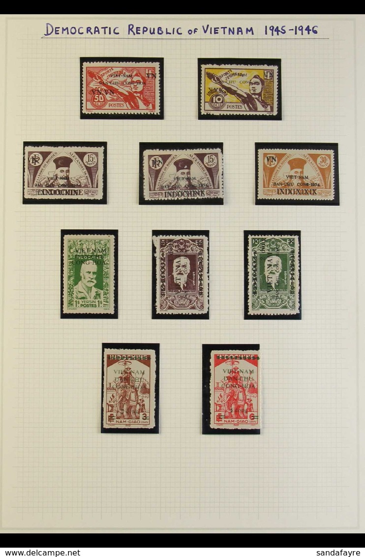 DEMOCRATIC REPUBLIC 1945 - 1946 Fine Mint And Used Collection With Many Complete Sets, Some Blocks Etc And Including 194 - Viêt-Nam