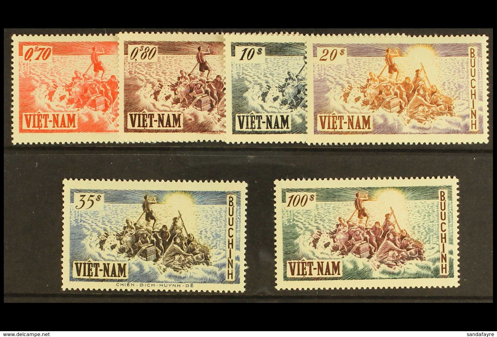 1955 Refugees Set Complete, SG S5/S10, Very Fine Never Hinged Mint. (6 Stamps) For More Images, Please Visit Http://www. - Viêt-Nam