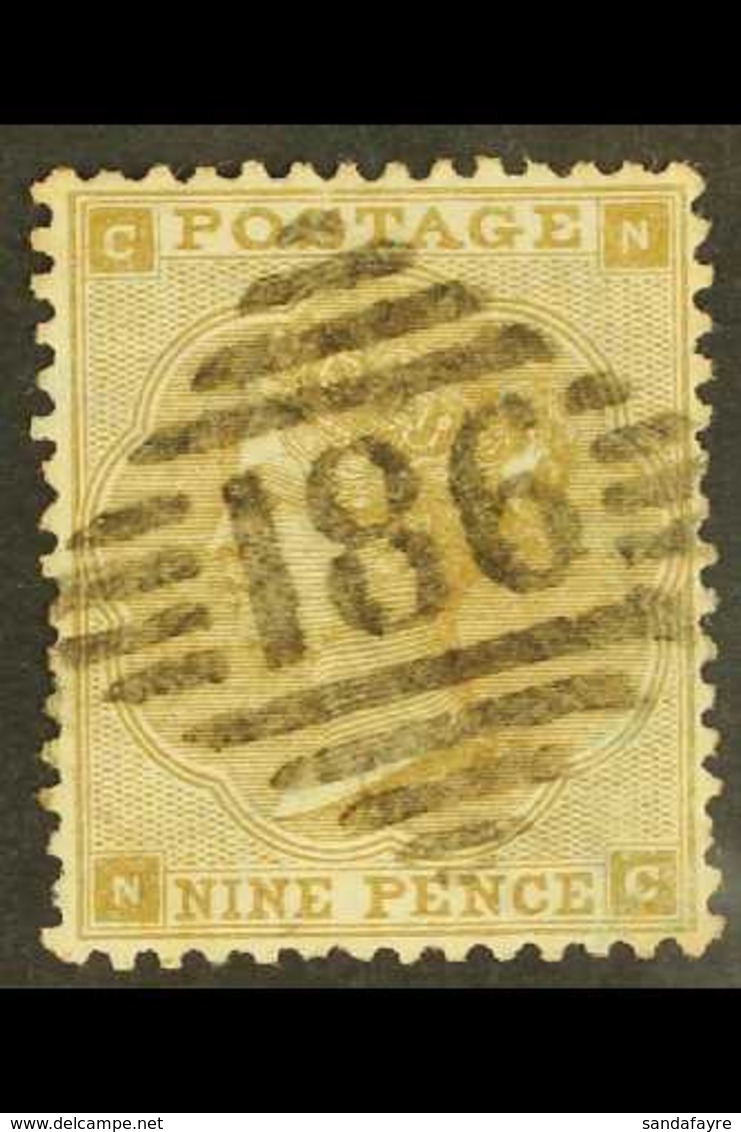 1862-4 9d Bistre, Small Corner Letters, SG 86, Good Used With Neat "186" Numeral Cancel, Good Centring, Cat.£575. For Mo - Other & Unclassified