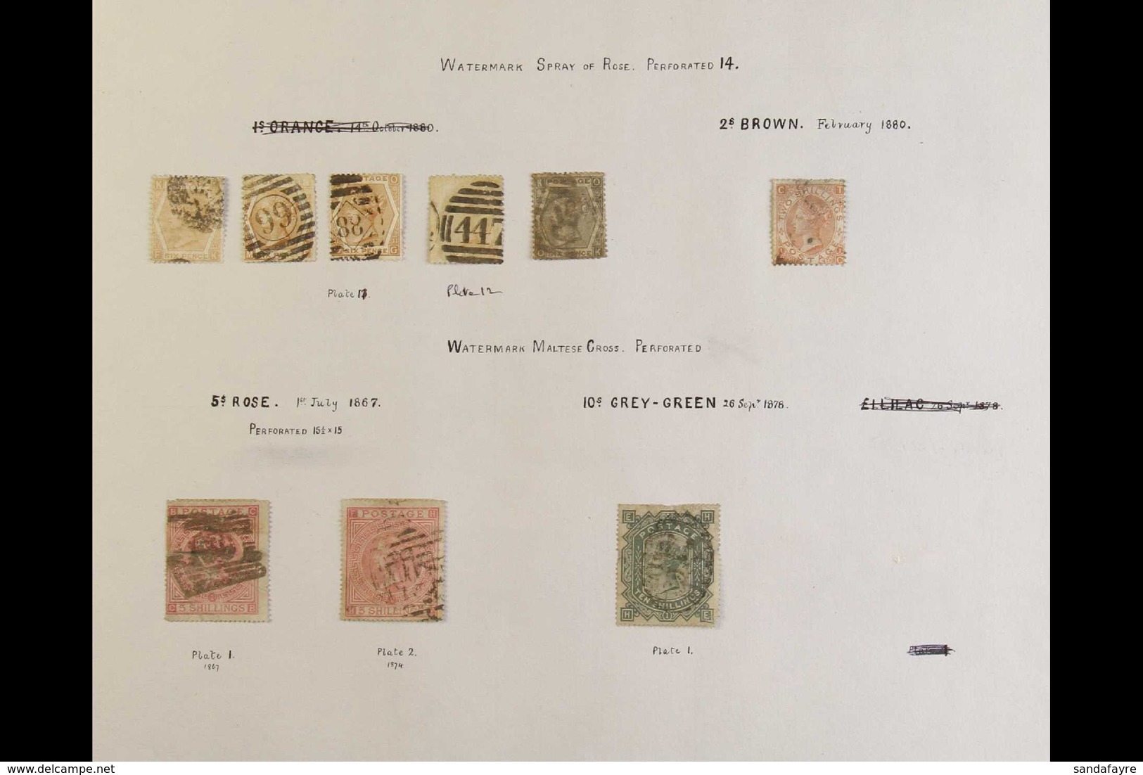 1865-1883 COMPREHENSIVE SURFACE-PRINTED COLLECTION An Impressive Used Collection Nicely Written Up On Ancient Album Page - Other & Unclassified