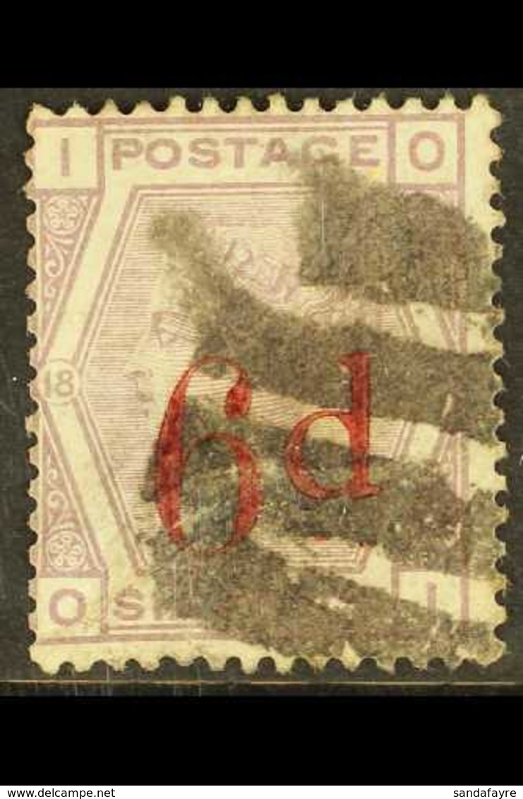 1880-83 VARIETY 6d On 6d Plate 18, SLANTING DOTS Variety, SG 162a, Used With Pressed Wrinkles. Cat £450 For More Images, - Other & Unclassified