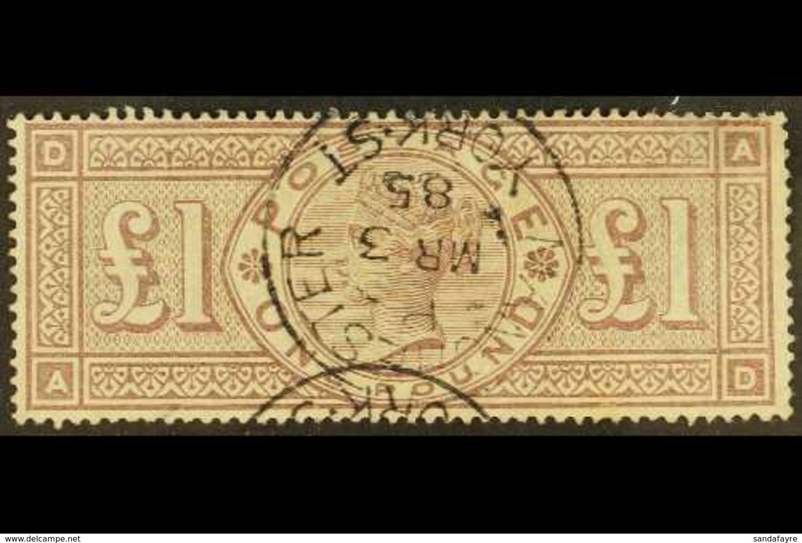 1884 £1 Brown-lilac, Watermark Three Imperial Crowns, SG 185, Very Fine Used With "Manchester / York St" Fully Dated Cds - Other & Unclassified