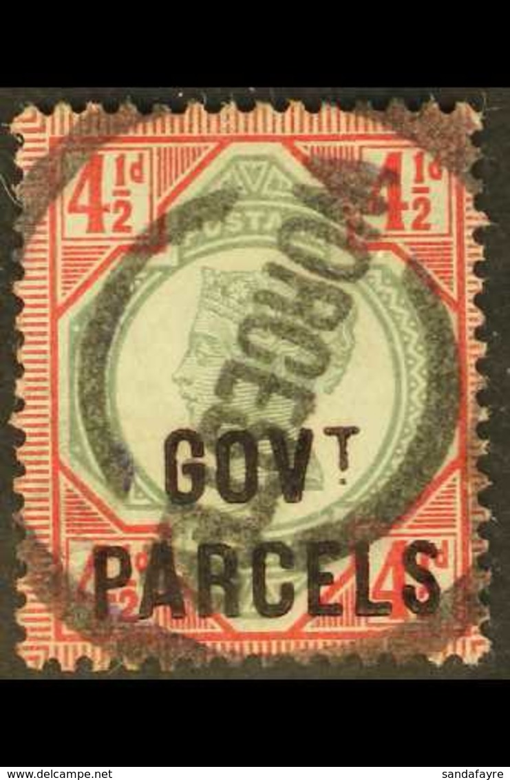 OFFICIAL GOVERNMENT PARCELS 1891-1900 4½d Green & Carmine "Govt Parcels" Overprint With OPEN TOP TO "S" Variety, Positio - Autres & Non Classés
