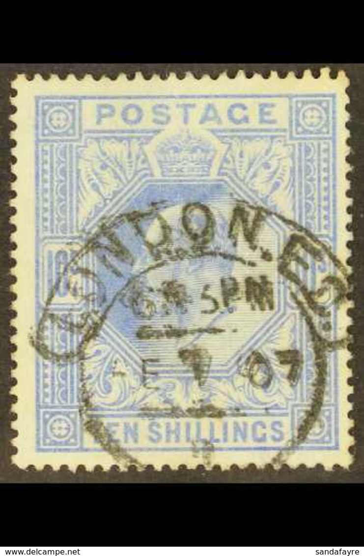 1902-10 10s Ultramarine, SG 265, Fine Used With Neat Fully Dated "London" Hooded Circle Cancel, Fresh Colour. For More I - Ohne Zuordnung