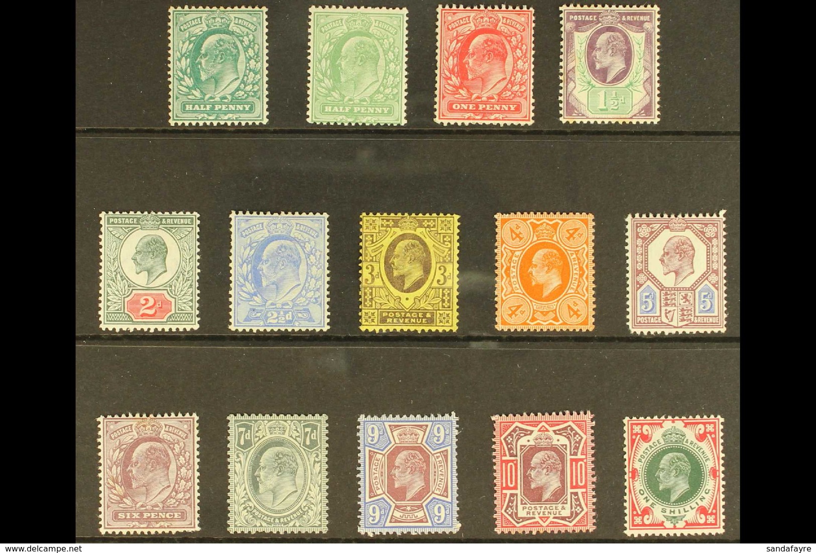 1902-13 King Edward VII Mint Definitives To 1s With ½d (two Shades), 1d, 1½d, 2d, 2½d, 3d, 4d Orange, 5d, 6d, 7d, 9d, 10 - Unclassified