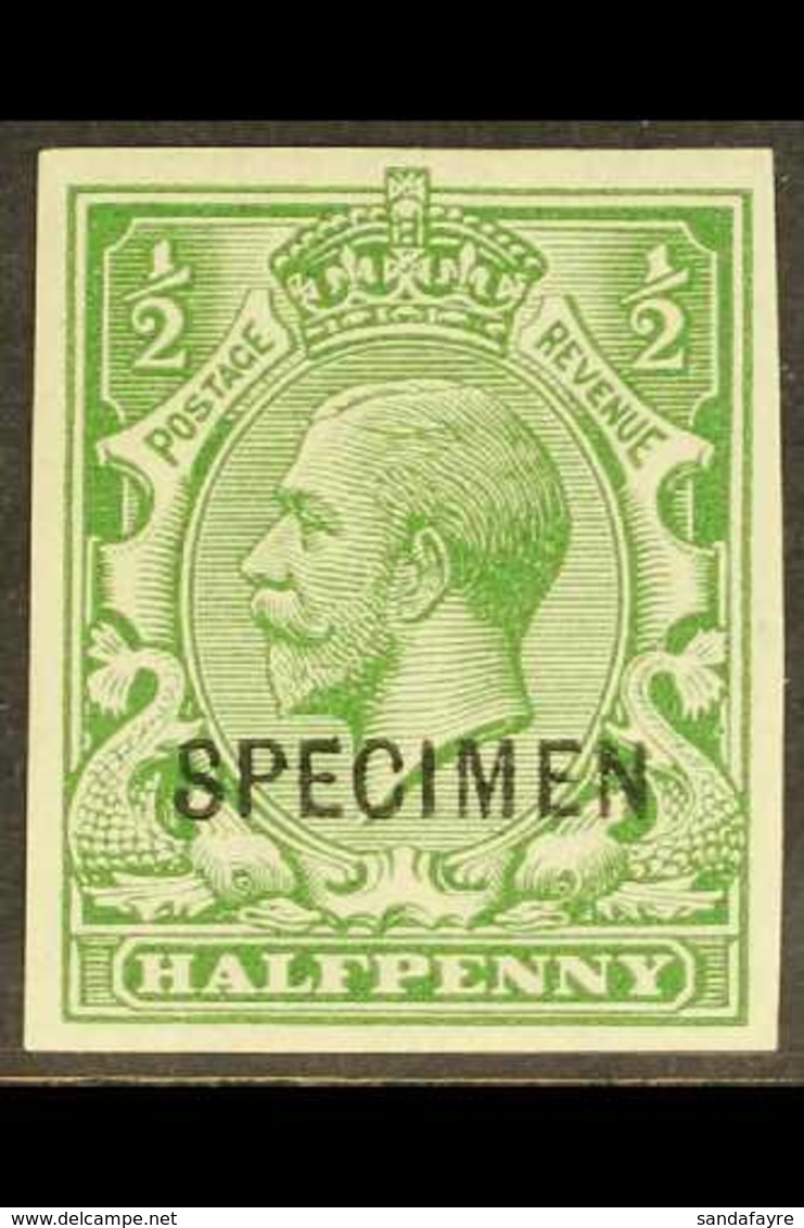 1912-24 ½d Green IMPERF With "SPECIMEN" Type 26 Overprint, SG Spec N14u, Fine Never Hinged Mint. For More Images, Please - Unclassified