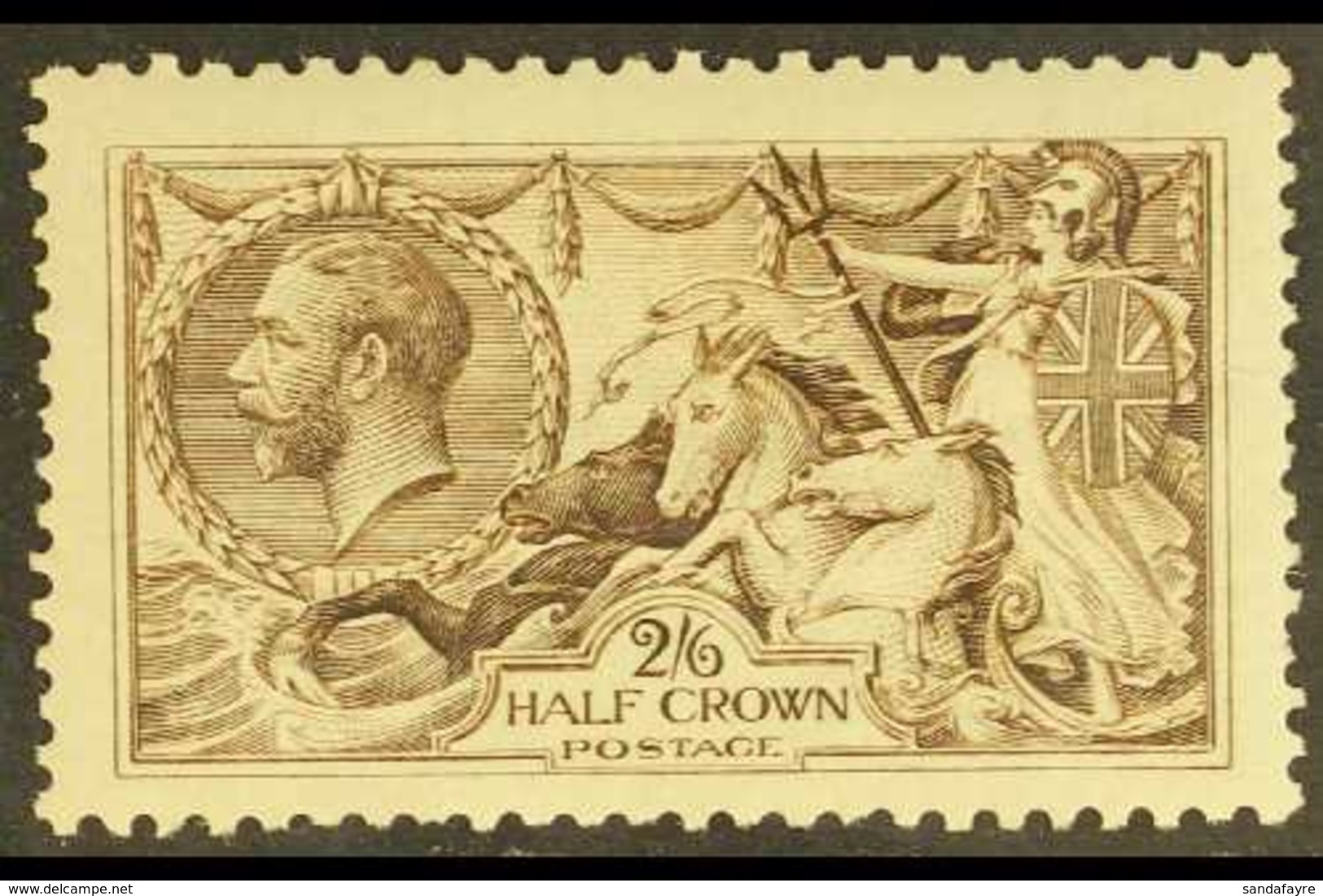 1913 2s6d Sepia-brown Seahorse, Waterlow Printing, SG 399, Pulled Perf At Right, Otherwise Fine Mint, Cat.£300. For More - Ohne Zuordnung