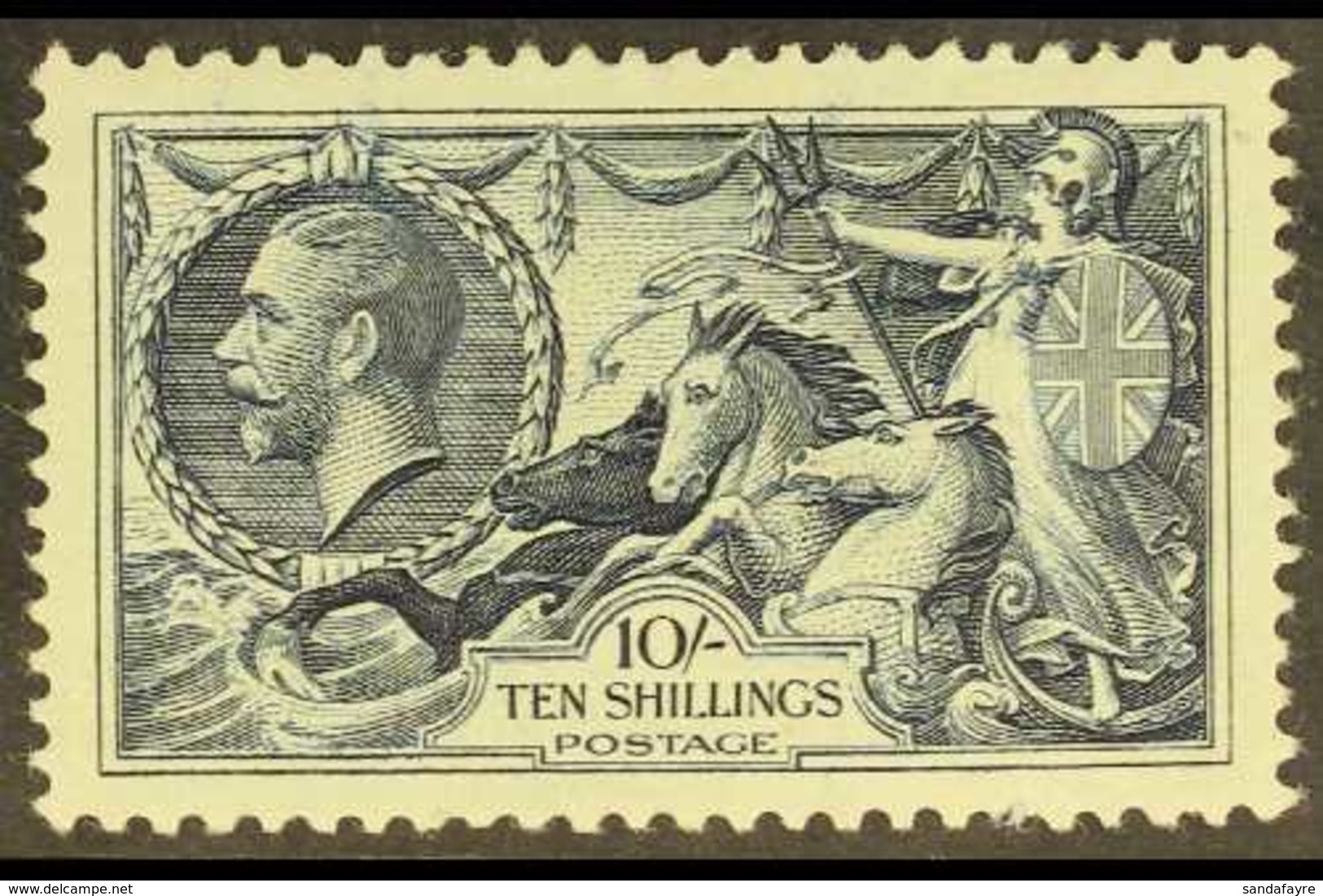 1934 10s Indigo, Re-engraved Seahorse, SG 452, Pulled Perf At Base, Otherwise Never Hinged Mint. For More Images, Please - Ohne Zuordnung