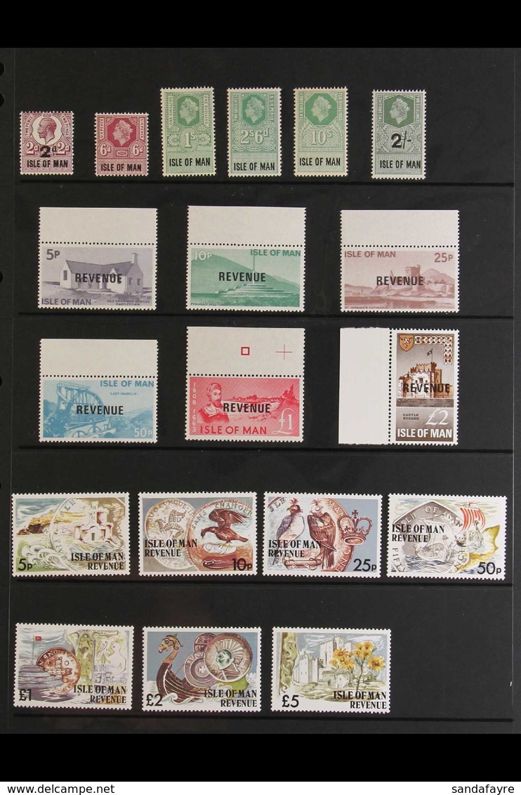 ISLE OF MAN REVENUES 1921-76 All Different Fine Never Hinged Mint Collection, With 1921 2d On 2d, 1960 6d, 1s, 2s6d, And - Other & Unclassified