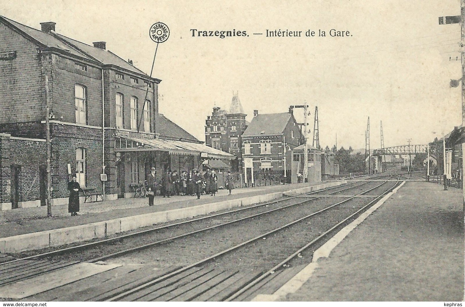 TRAZEGNIES : Intérieur De La Gare - TRES RARE CPA - Cachet De La Poste 1921 - Courcelles