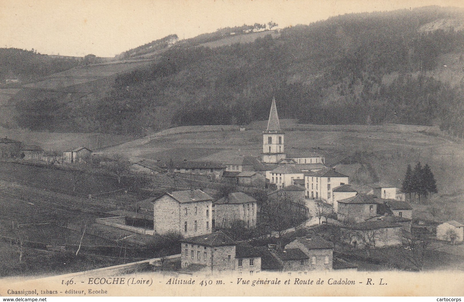 42 - Ecoche - Route De Cadolon - Un Beau Panorama - ( Alt : 450 M ) - L'Eglise - Autres & Non Classés