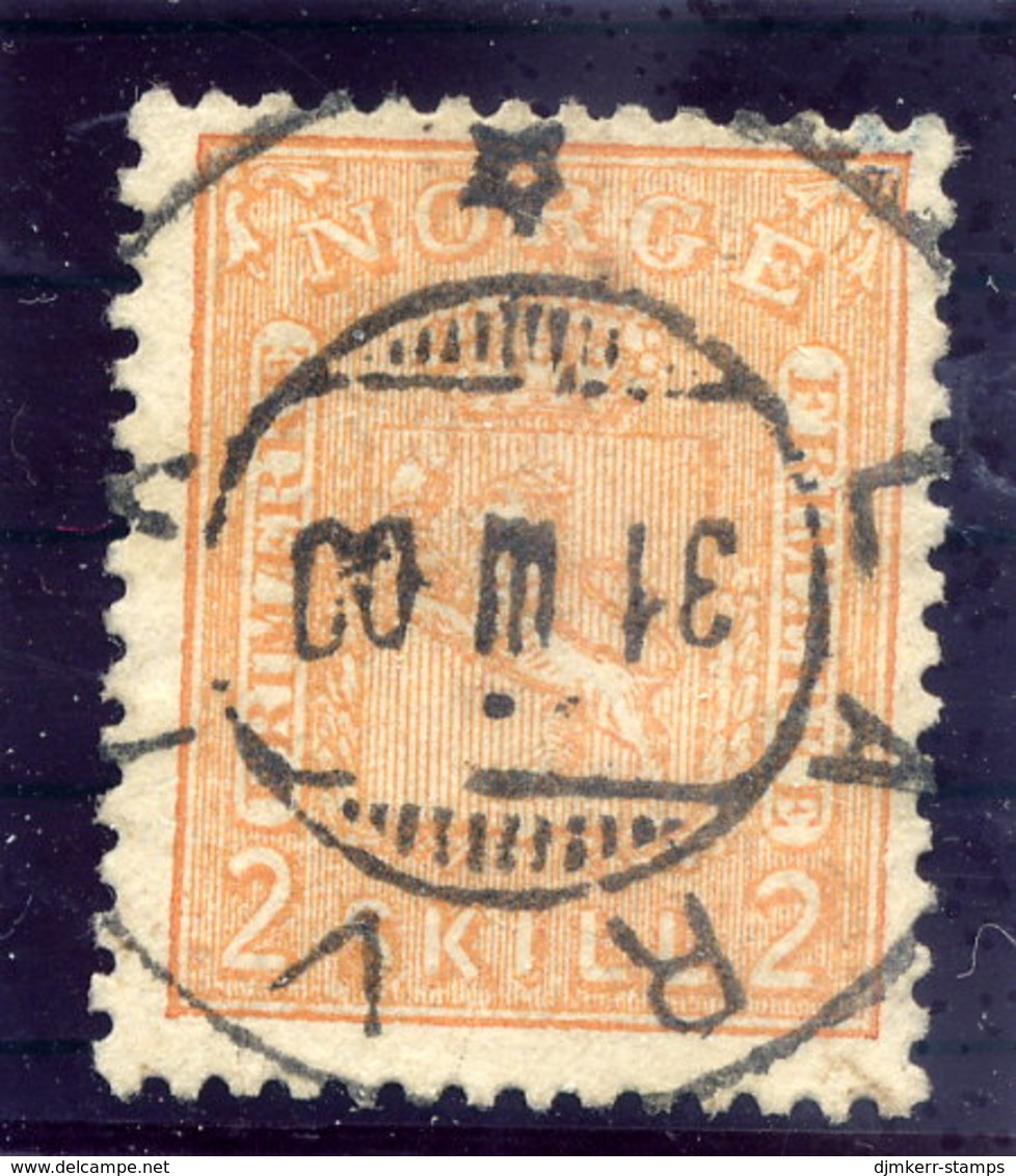 NORWAY 1867 Arms 2 Sk.  Used. Michel 12 - Oblitérés