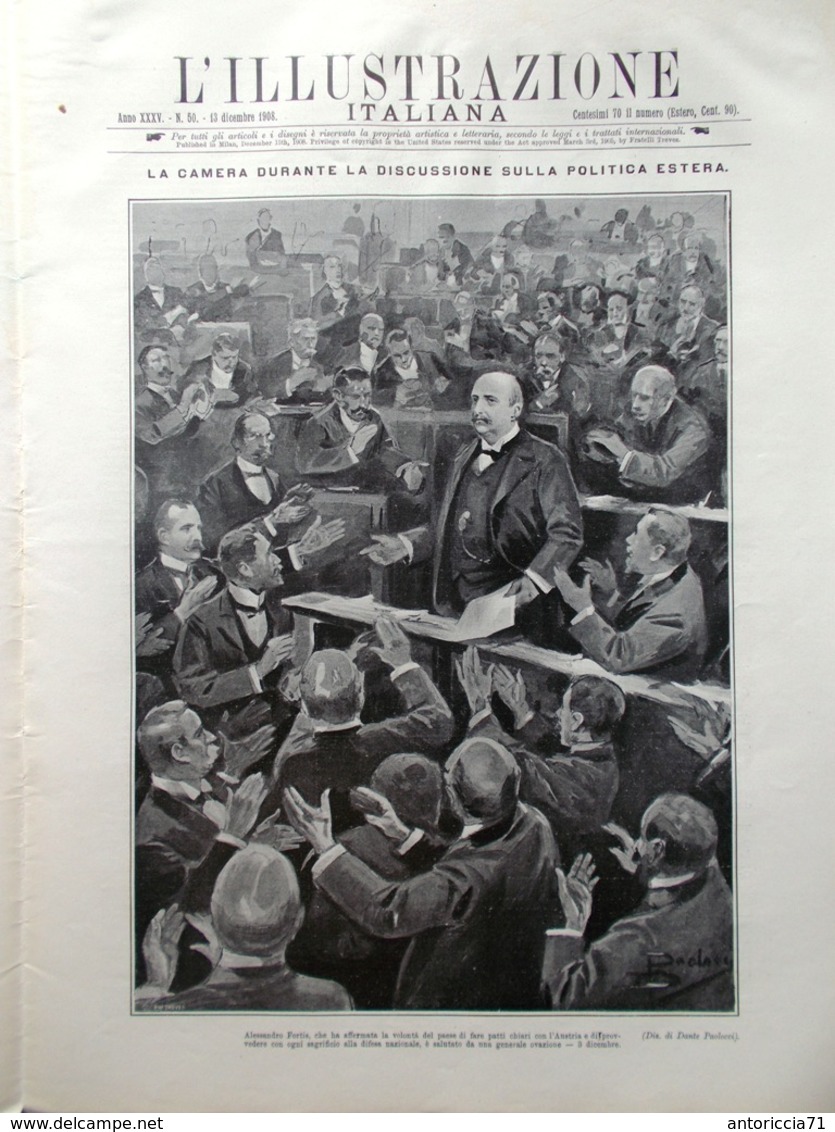 L'illustrazione Italiana 13 Dicembre 1908 Swinburne Steinheil Ristori Argodino - Autres & Non Classés