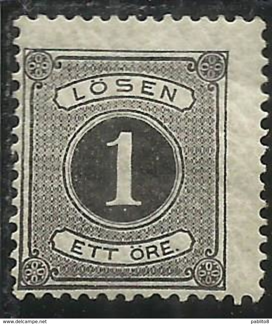 SWEDEN SVERIGE SVEZIA SUEDE 1877 1886 POSTAGE DUE STAMPS SEGNATASSE TASSE TAXE ORE 1o MH - Impuestos