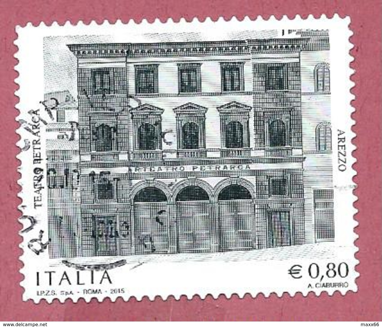 ITALIA REPUBBLICA USATO - 2015 - Patrimonio Artistico E Culturale Italiano Teatro Petrarca Arezzo - € 0,80 - S. 3578 - 2011-20: Oblitérés