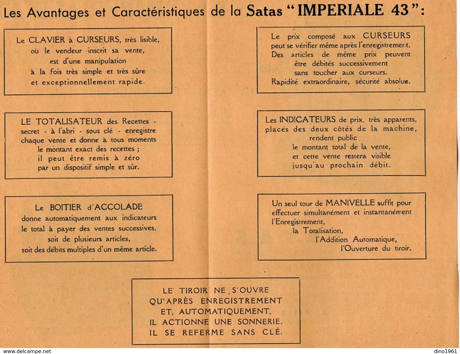 VP13.381 - Pub - PARIS - Lot Documents Publicitaire Appareils A Affranchir S.A.T.A.S. ¨ IMPERIALE 43 ¨ - Publicités