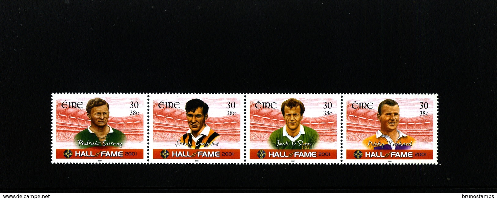 IRELAND/EIRE - 2001  HALL OF FAME  STRIP  MINT NH - Hojas Y Bloques