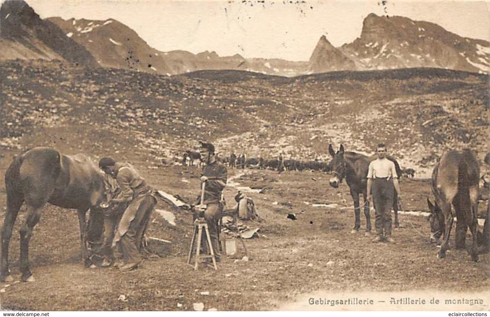 Thème Métier. Maréchal Ferrant.  Suisse  Militaria  Luzerne  Artillerie De Montagne     (voir Scan) - Autres & Non Classés