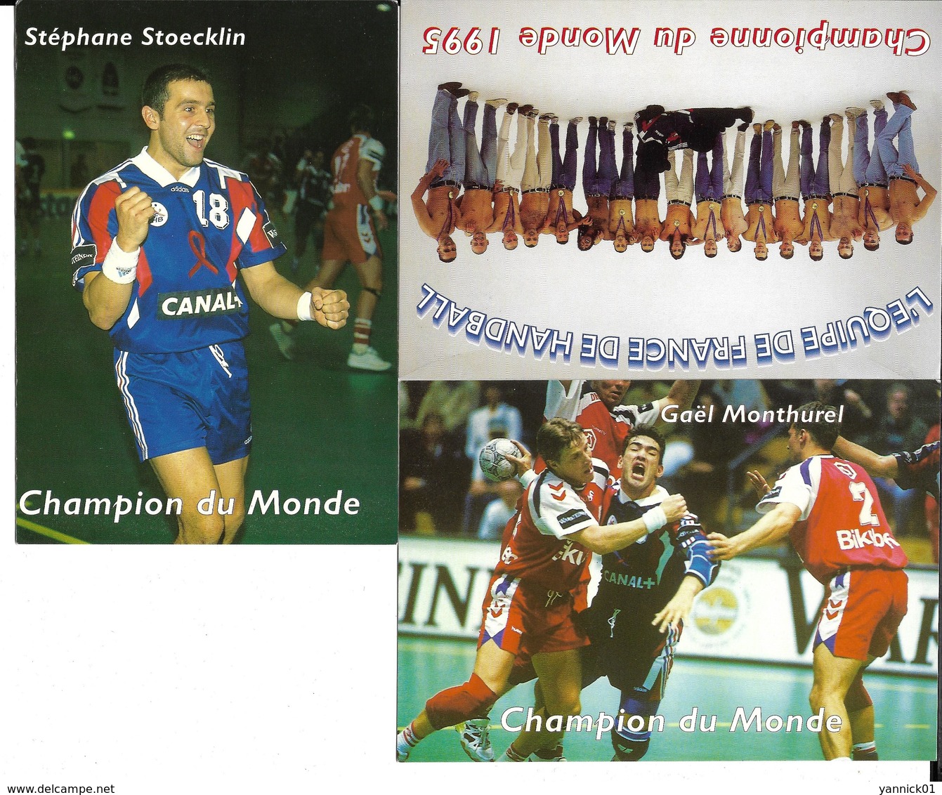 HANDBALL - EQUIPE DE FRANCE MASCULINE - CHAMPIONNE DU MONDE - 1995 - 3 CP - Handball