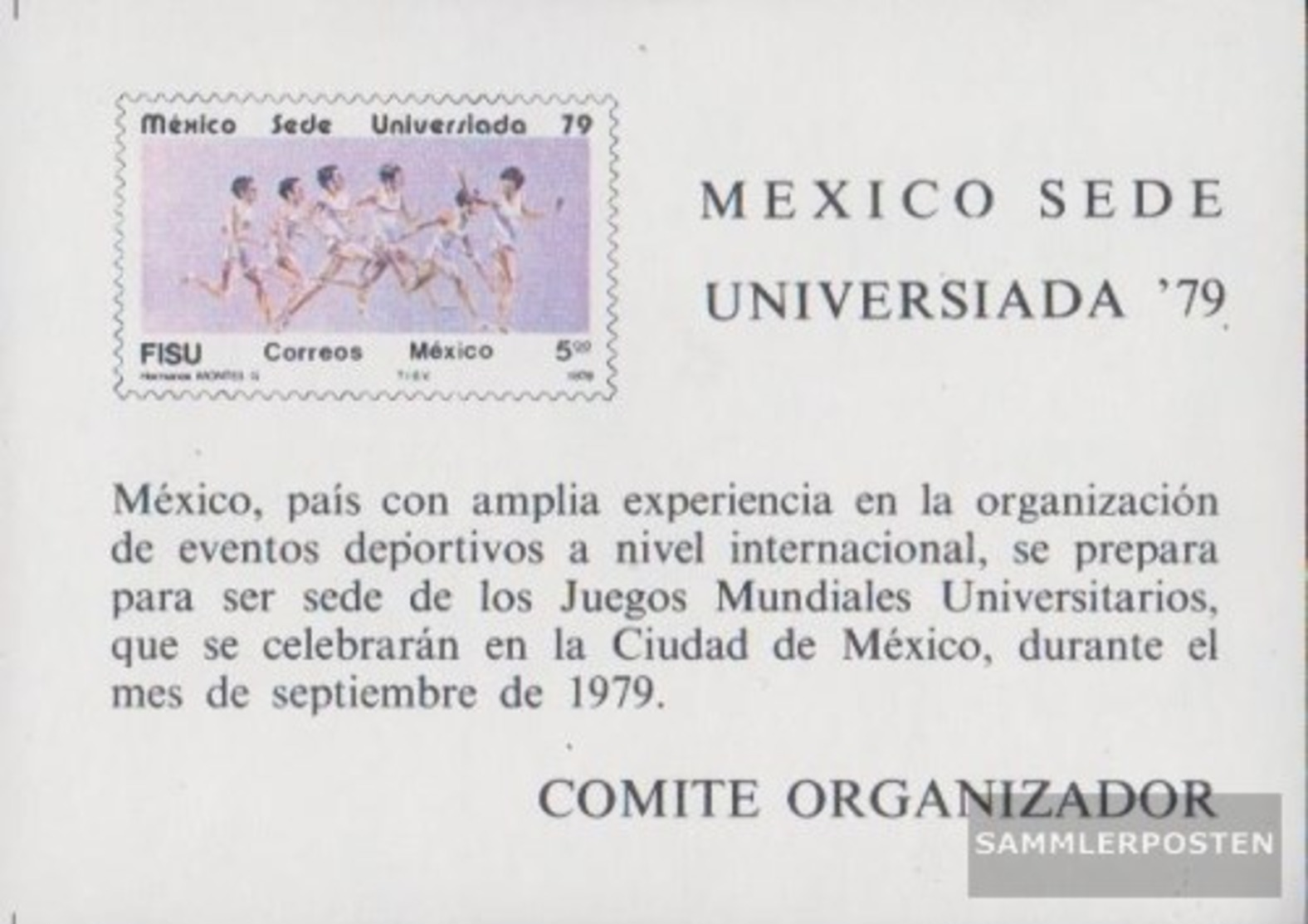 Mexiko Block22 (kompl.Ausg.) Postfrisch 1979 Universiade - Messico